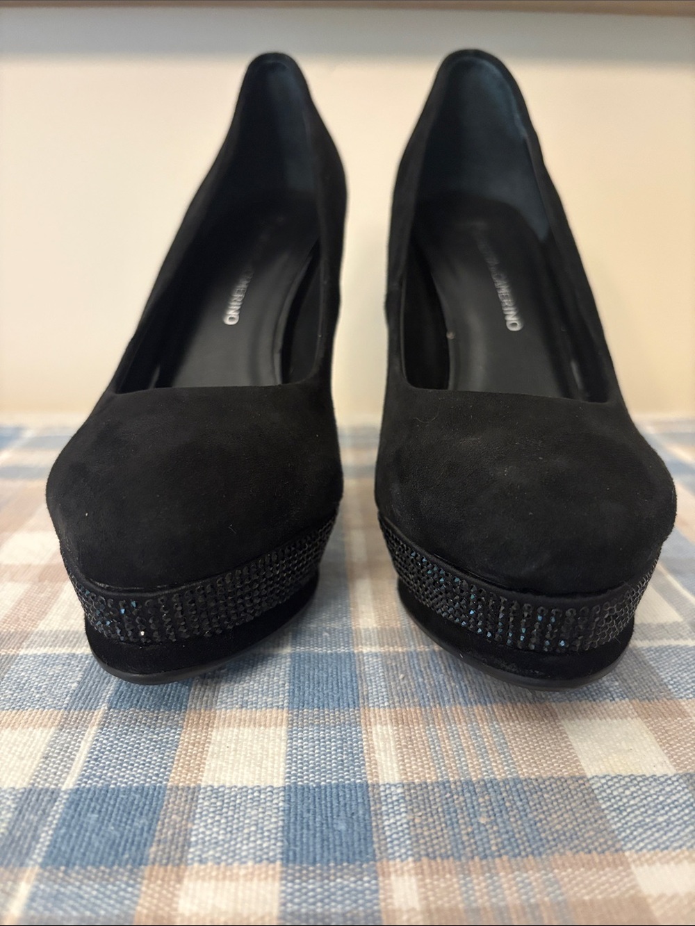 Roberta di Camerino Black Suede Platform Pumps Heels 6.5 - Picture 10 of 14
